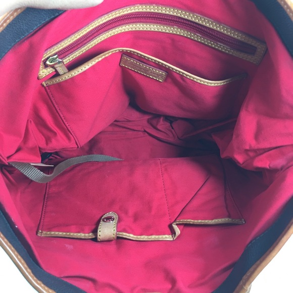 Vintage Dooney & Bourke Brown Leather Tassel Tote - Picture 4 of 8